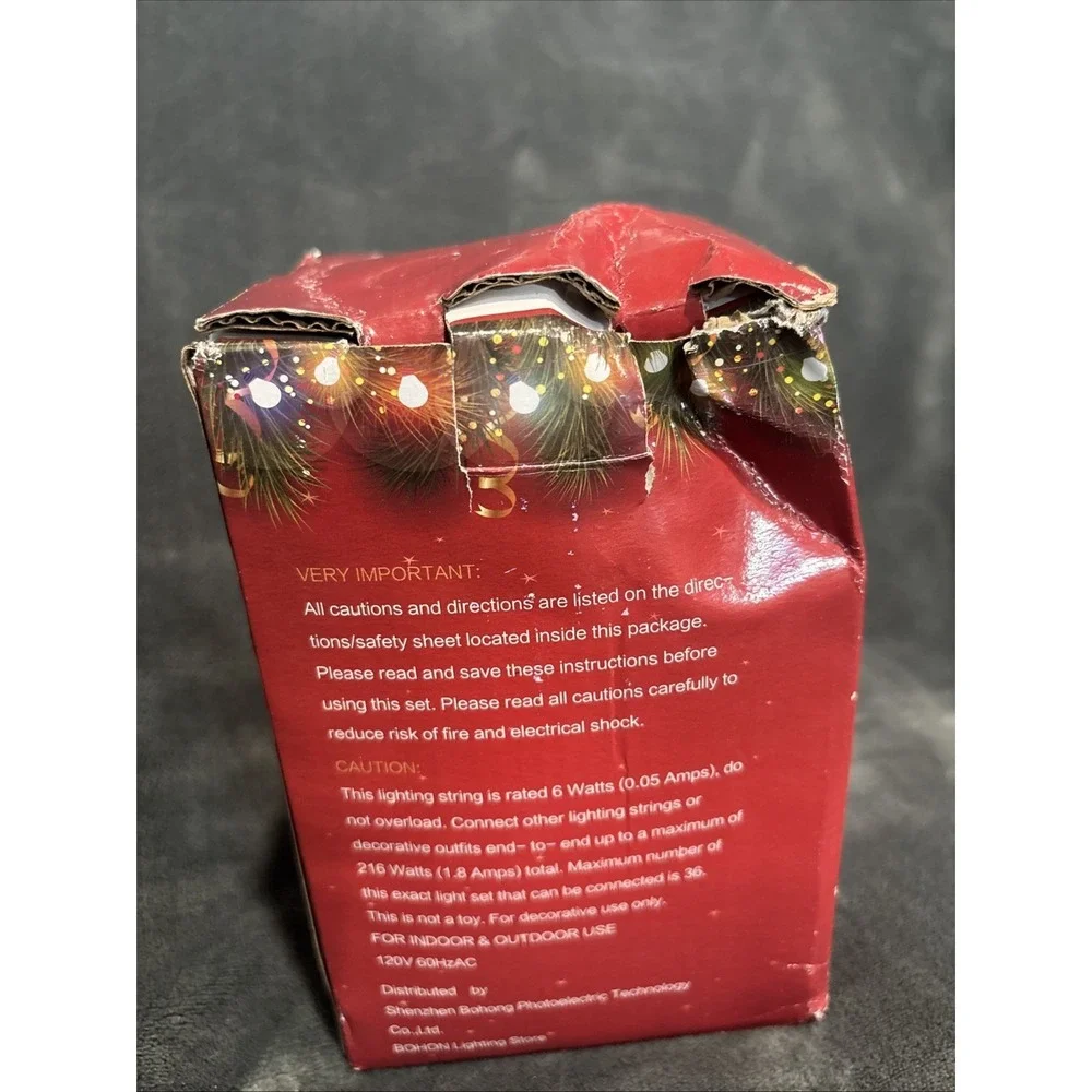 BOHON Christmas Lights Outdoor 24FT 70 LED G15 Multi Color Globe Christmas St...
